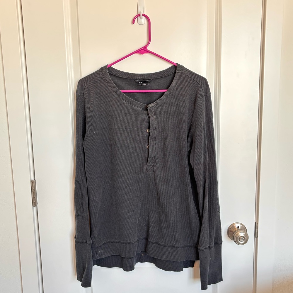 Oakley Waffle Knit Long Sleeve Black Shirt